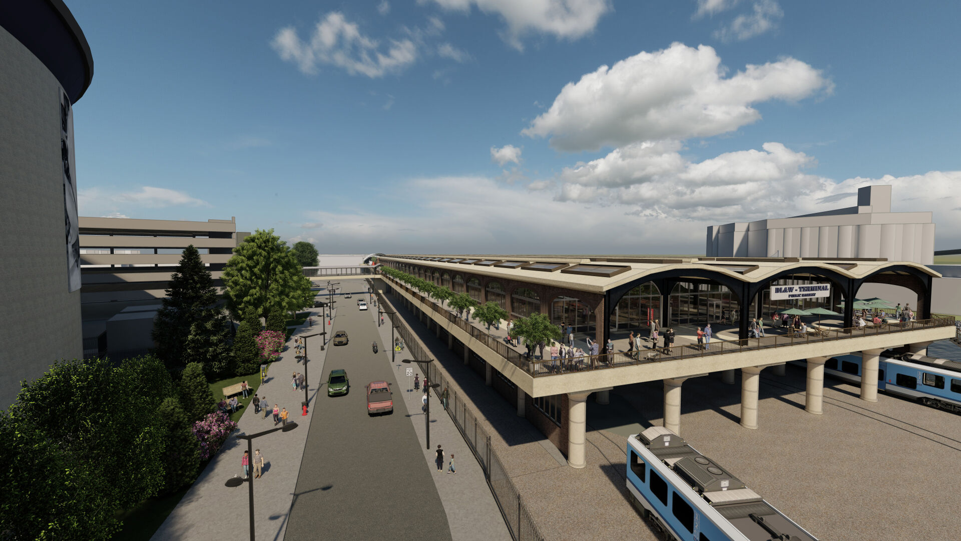 DL&W rendering exterior - Delaware, Lackawanna and Western Railroad Terminal